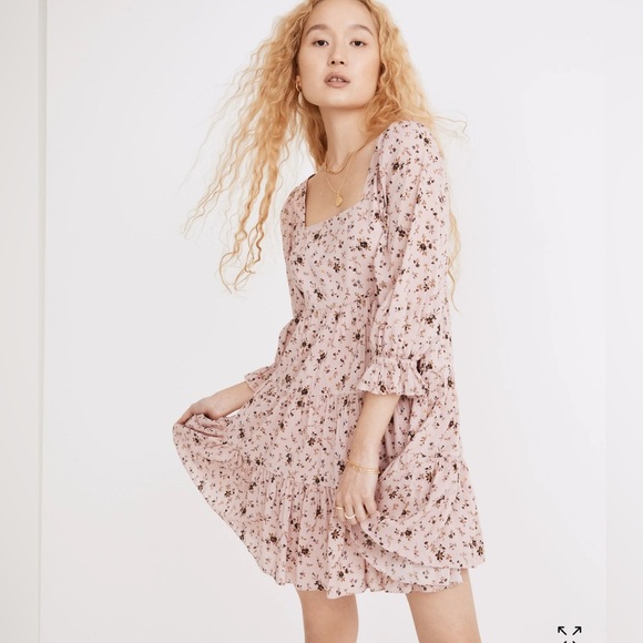 Madewell Lizzie Babydoll Dress in Fresh Sprigs 0 - Picture 1 of 11